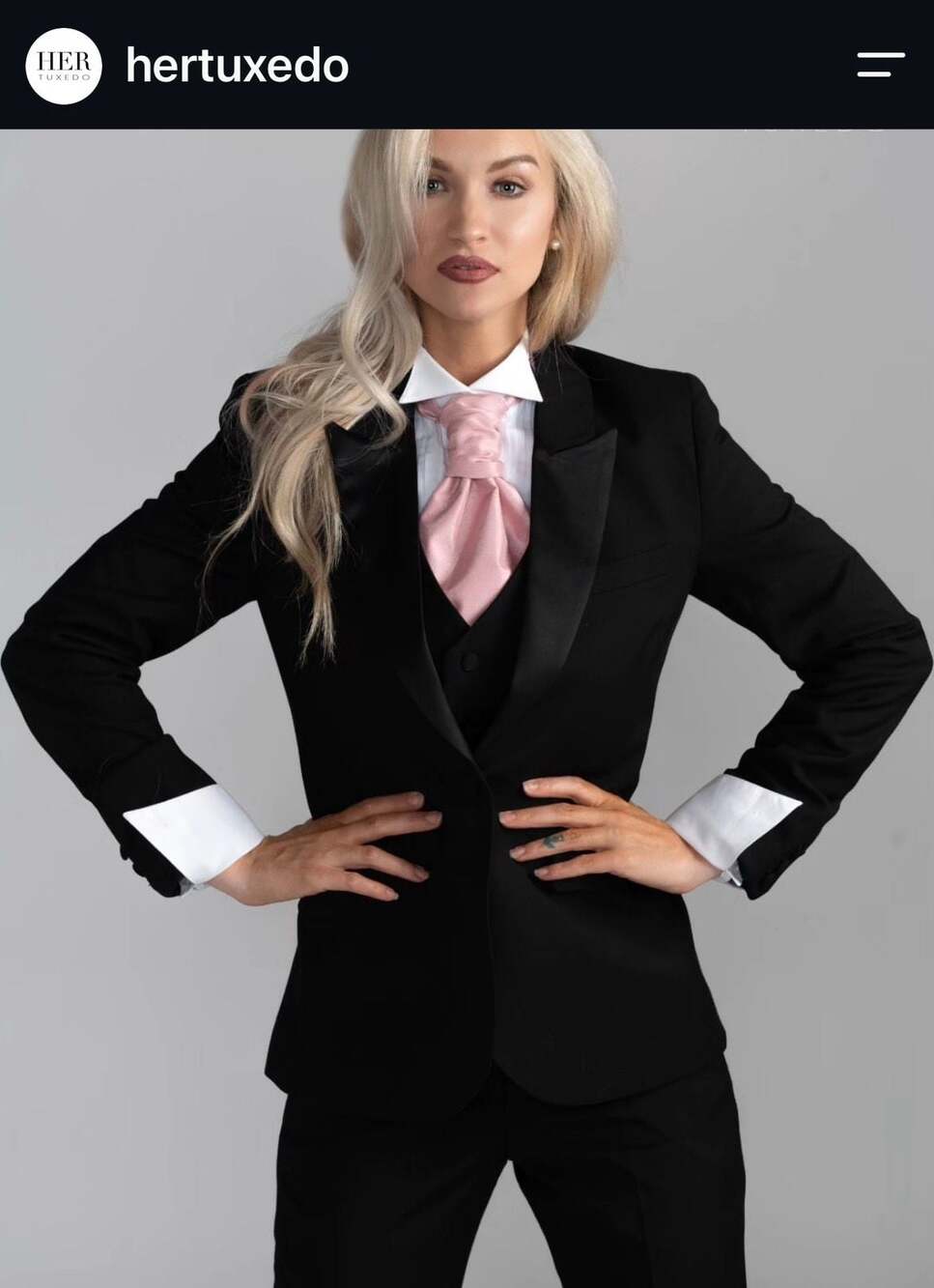 Her Tuxedo Women's 2-Piece Black Tuxedo Suit Set Size 8